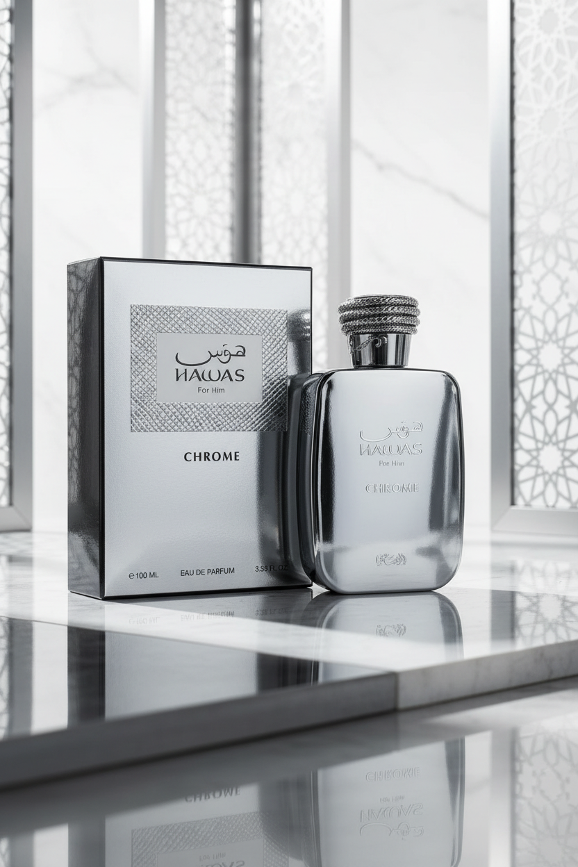 Rasasi Hawas Chrome For Him Eau de Parfum 100ml - Lifestyle editorial moderna