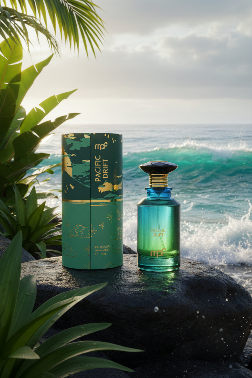 MPF Pacific Drift Eau de Parfum 100ml - Lifestyle editorial océano Pacífico